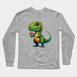 T Rex Dinosaur For Girls Kids Cute Long Sleeve T-Shirt